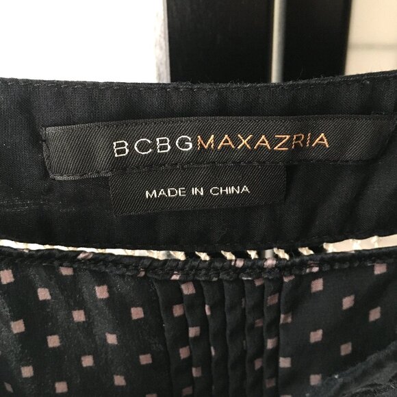 BCBGMaxAzria Dark Blue Square Polka Dot Pattern Silk Camisole Top Women Size 2 - Picture 6 of 8